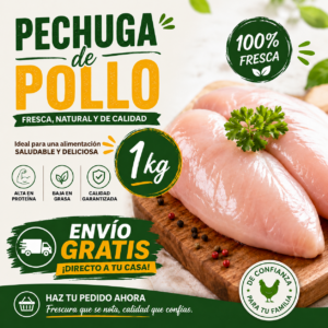 Pechuga de pollo 1KG Envio gratis en Los Cardales